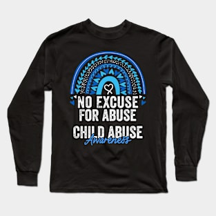 Child Abuse Prevention Awareness Month Blue Ribbon gift idea Long Sleeve T-Shirt